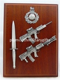 Royal Marine (RM) Triple Weapon Military Presentation Plaque